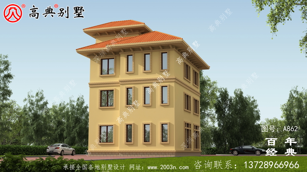 歐式自建四層別墅設(shè)計(jì)圖紙及效果圖_農(nóng)村四層別墅設(shè)計(jì)
