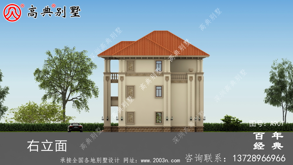 乡村上三层别墅自建房设计图纸及效果图_农村住宅设计图纸