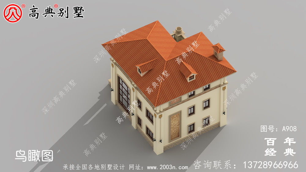 欧式三层带阳台别墅设计图纸及效果图_乡村三层别墅设计图
