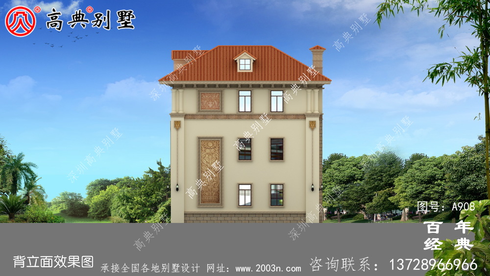 欧式三层带阳台别墅设计图纸及效果图_乡村三层别墅设计图
