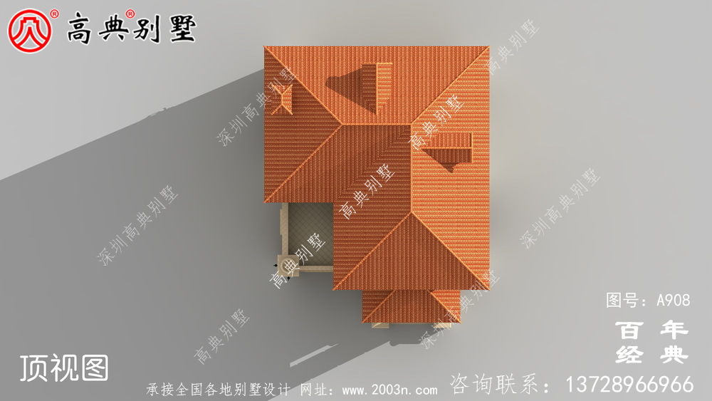 欧式三层带阳台别墅设计图纸及效果图_乡村三层别墅设计图