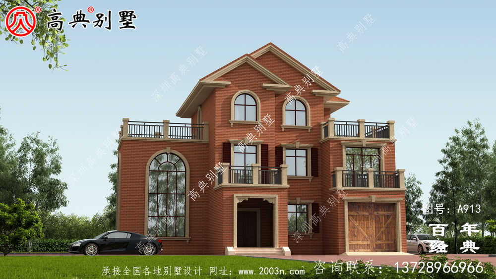 豪华欧式三层带车库别墅设计图纸及效果_乡村三层自建房设计图 豪华欧式三层带车库别墅设计图纸及效果_乡村三层自建房设计图