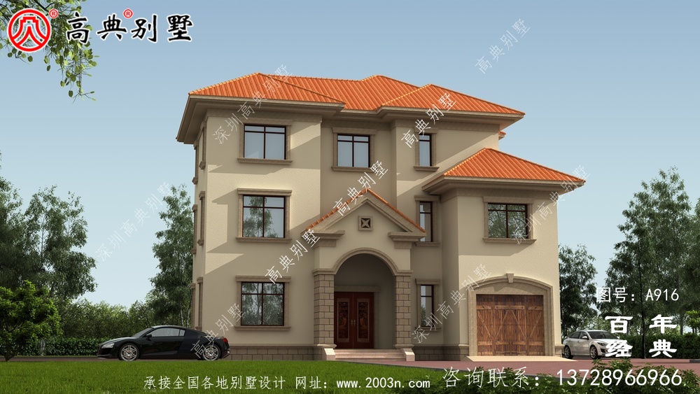 三层带车库欧式别墅设计工程图纸及效果图_乡村三层别墅设计图 三层带车库欧式别墅设计工程图纸及效果图_乡村三层别墅设计图