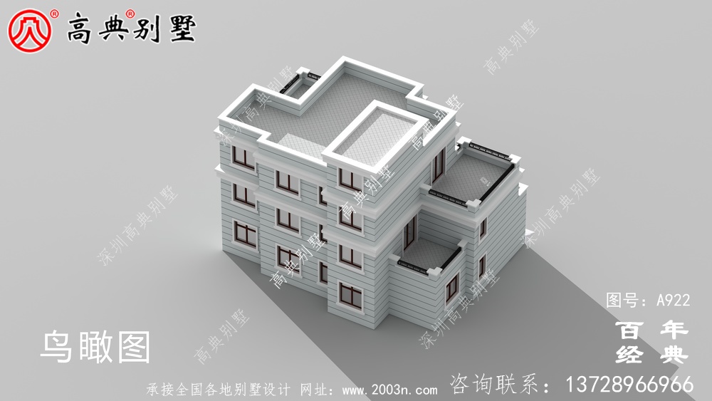 现代三层复式别墅施工图纸及设计效果图_三层别墅设计图
