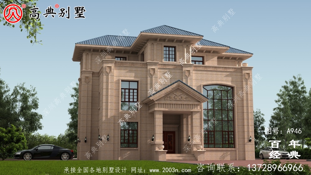 欧式三层带阳台别墅设计图纸及设计效果图_乡村三层别墅施工图设计 欧式三层带阳台别墅设计图纸及设计效果图_乡村三层别墅施工图设计