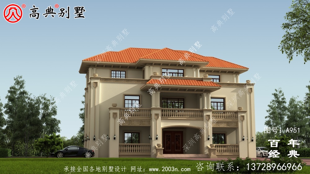 复式三层欧式别墅外观效果图与施工图设计_三层别墅设计图 复式三层欧式别墅外观效果图与施工图设计_三层别墅设计图