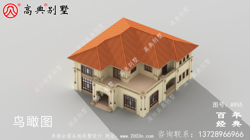 新农村复式二层别墅设计图纸及效果图_乡村双层建造房屋设计图