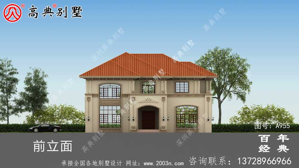 新农村复式二层别墅设计图纸及效果图_乡村双层建造房屋设计图