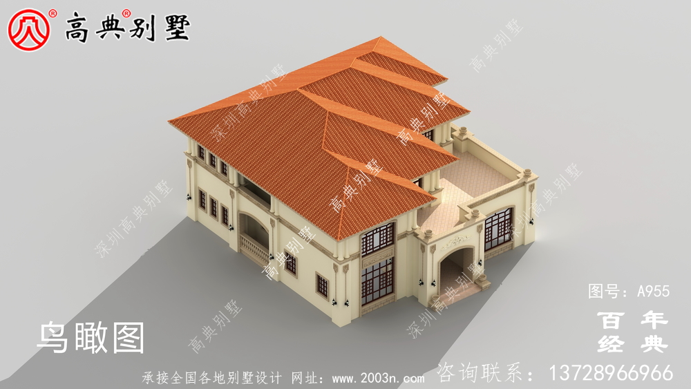 新农村复式二层别墅设计图纸及效果图_乡村双层建造房屋设计图