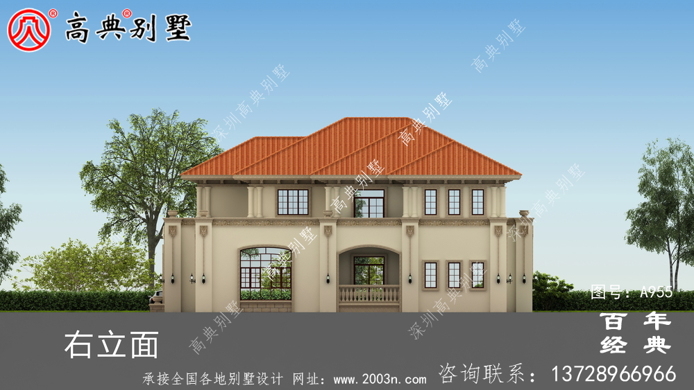 新农村复式二层别墅设计图纸及效果图_乡村双层建造房屋设计图