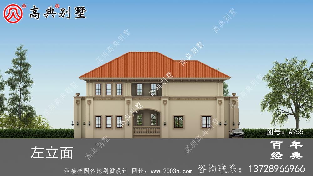 新农村复式二层别墅设计图纸及效果图_乡村双层建造房屋设计图