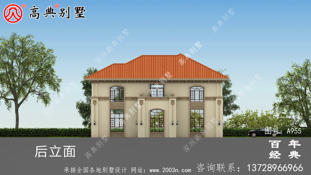 新农村复式二层别墅设计图纸及效果图_乡村双层建造房屋设计图