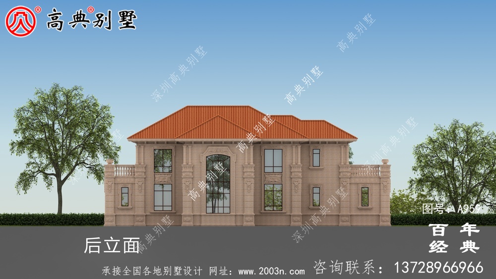 欧式二层复式别墅设计图纸及设计效果图_乡村双层欧式别墅设计