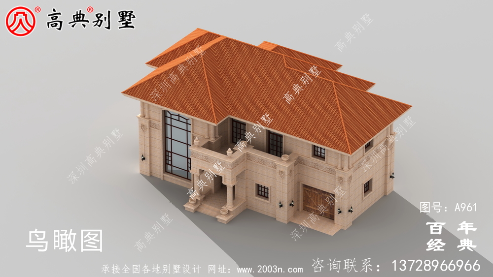 两层带车库的农村别墅设计图纸及效果图_两层农村自建别墅设计图