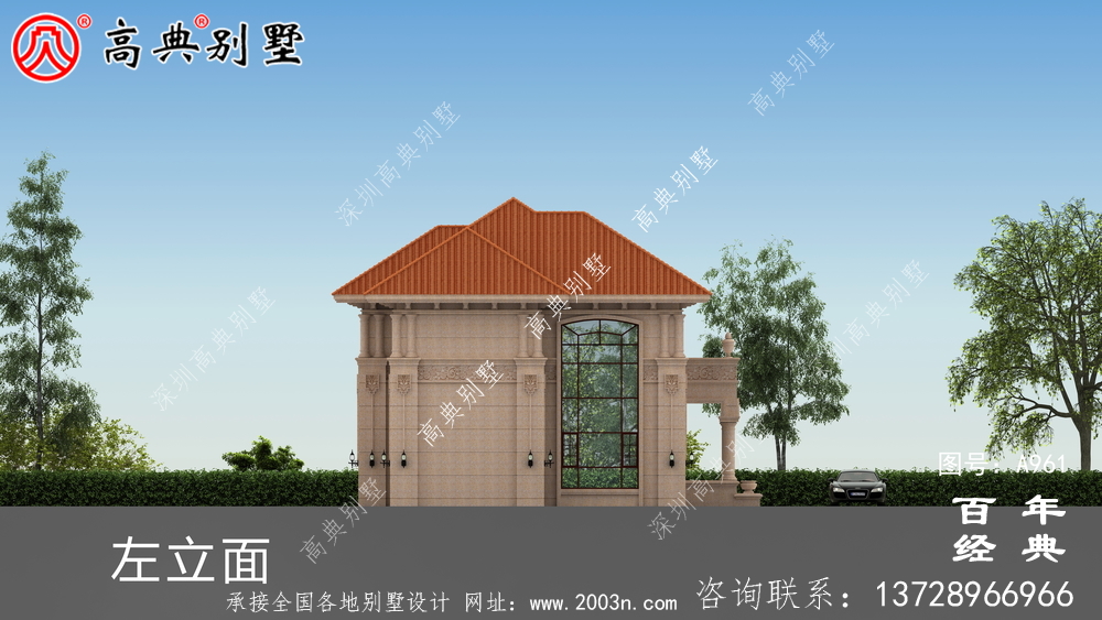 两层带车库的农村别墅设计图纸及效果图_两层农村自建别墅设计图