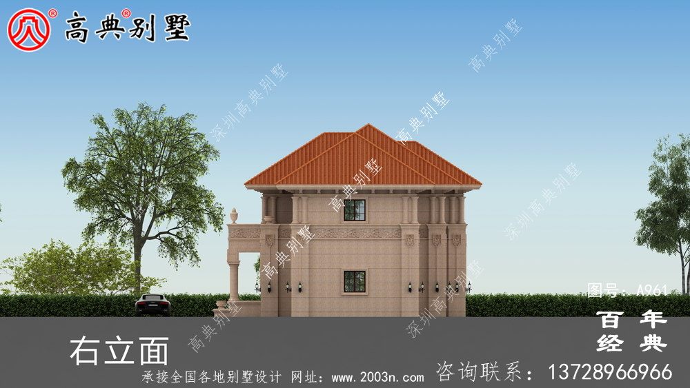 两层带车库的农村别墅设计图纸及效果图_两层农村自建别墅设计图