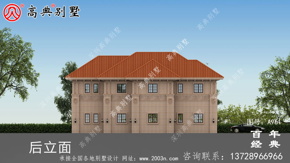 两层带车库的农村别墅设计图纸及效果图_两层农村自建别墅设计图