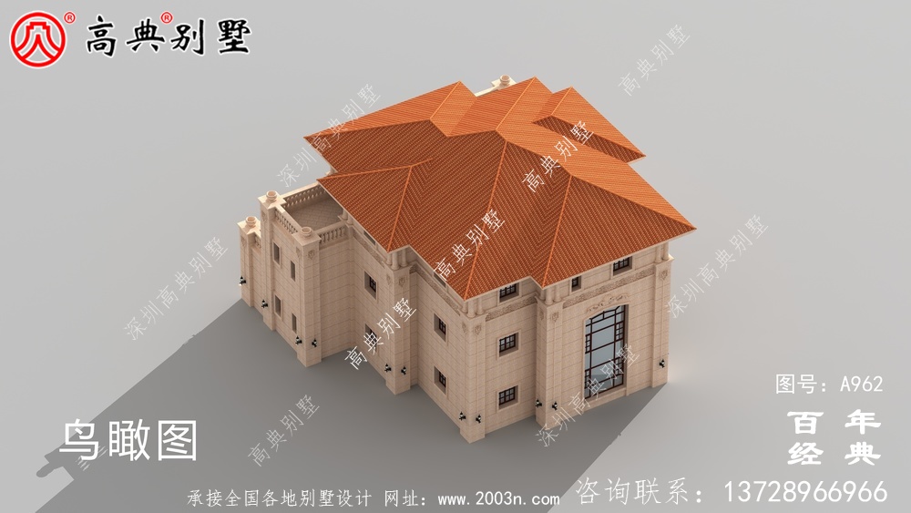 欧式大气复式三层别墅设计施工图及效果图_三层别墅图纸
