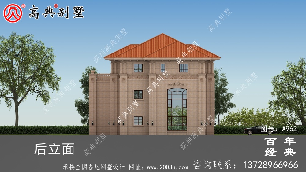 欧式大气复式三层别墅设计施工图及效果图_三层别墅图纸