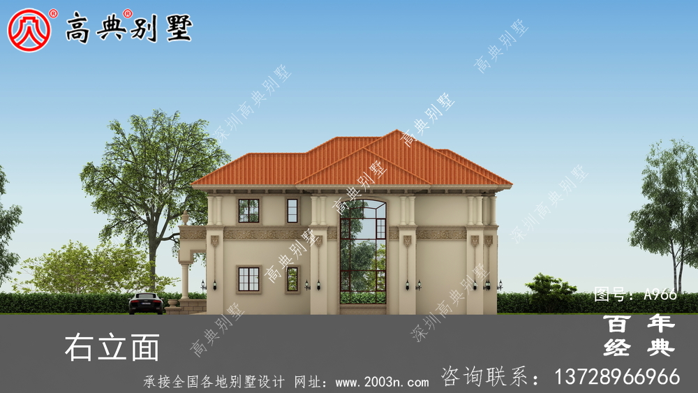 新农村建设二层带车库乡村小别墅设计图纸_农村双层自建房别墅图纸