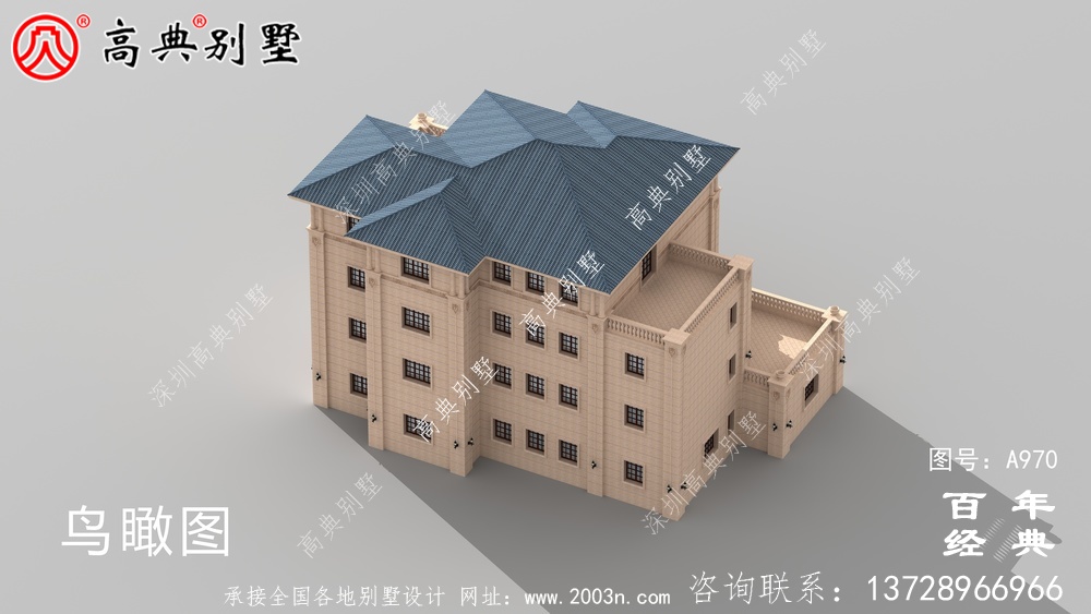農村復式四層帶車庫別墅設計圖與效果圖_四層鄉村住宅設計圖