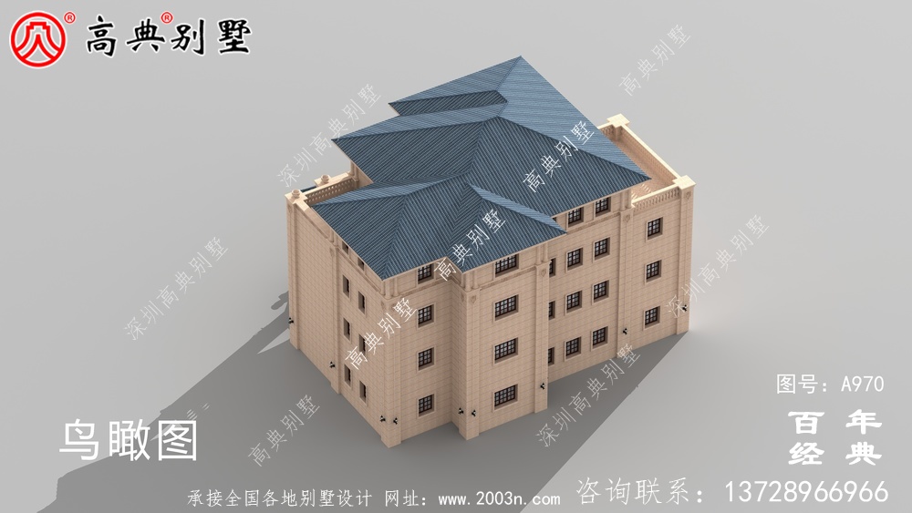 農村復式四層帶車庫別墅設計圖與效果圖_四層鄉村住宅設計圖