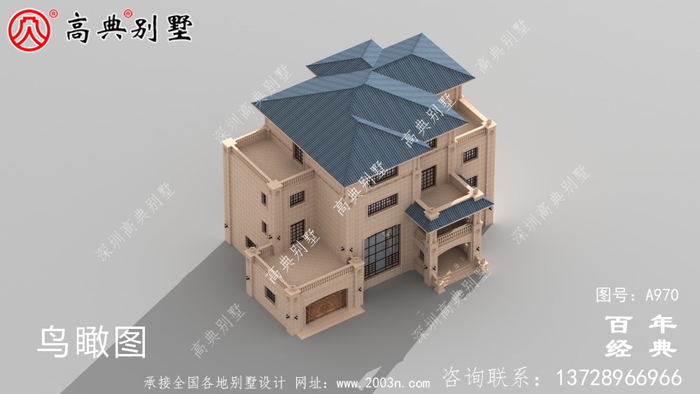 農村復式四層帶車庫別墅設計圖與效果圖_四層鄉村住宅設計圖