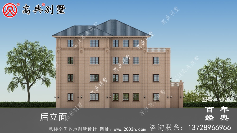 農村復式四層帶車庫別墅設計圖與效果圖_四層鄉村住宅設計圖