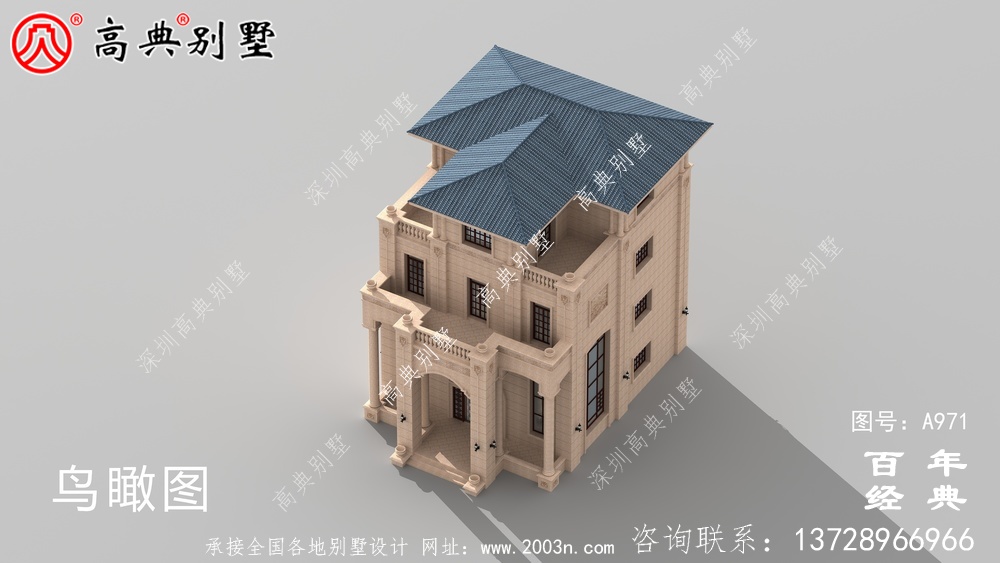 高檔復式四層歐式別墅建筑設計圖紙及效果圖_四層住宅設計圖