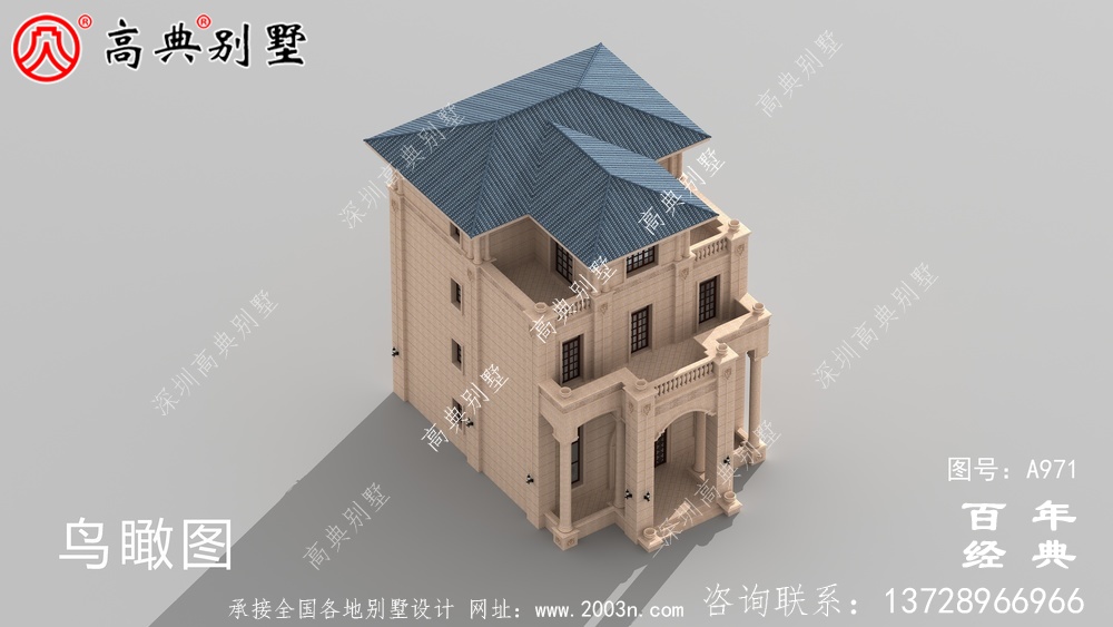 高檔復式四層歐式別墅建筑設計圖紙及效果圖_四層住宅設計圖