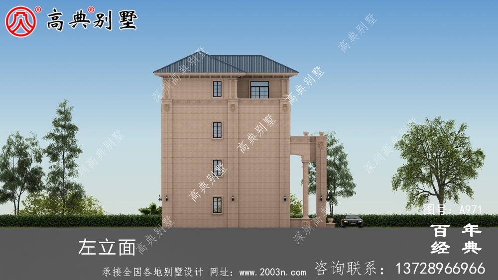 高檔復式四層歐式別墅建筑設計圖紙及效果圖_四層住宅設計圖