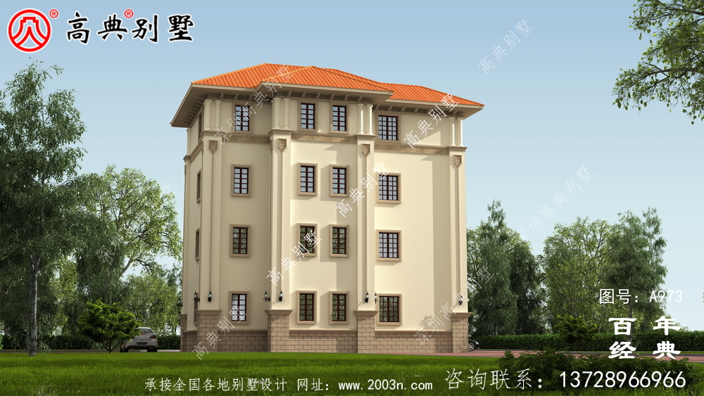 歐式四層獨棟別墅設(shè)計圖紙及效果圖_四層鄉(xiāng)村住宅設(shè)計圖