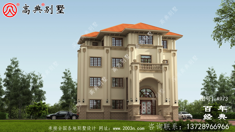 歐式四層獨棟別墅設(shè)計圖紙及效果圖_四層鄉(xiāng)村住宅設(shè)計圖