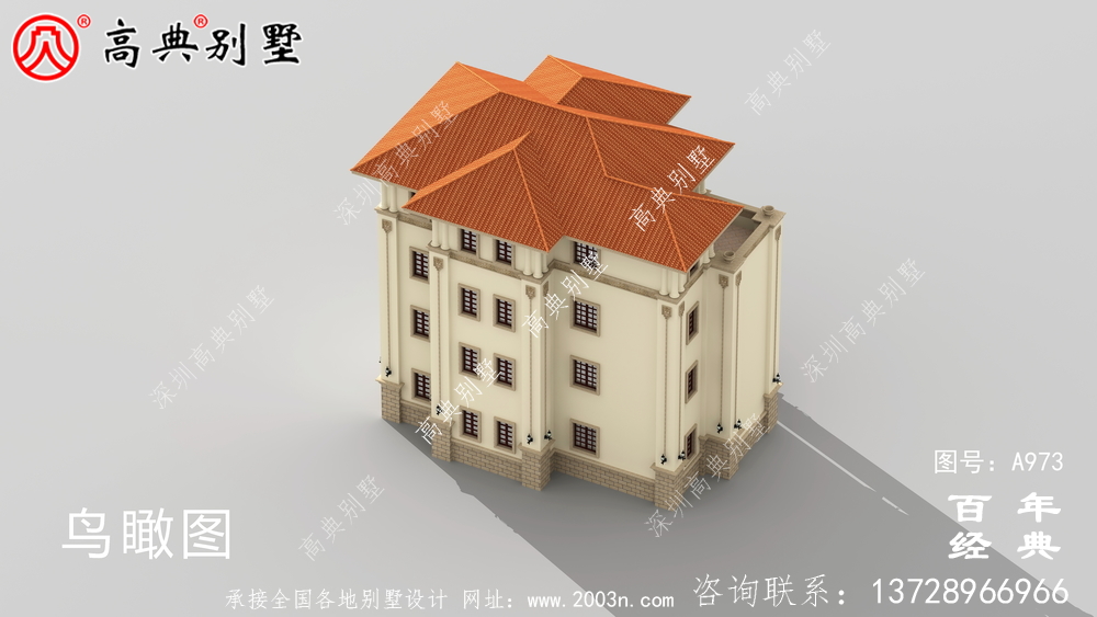 歐式四層獨棟別墅設(shè)計圖紙及效果圖_四層鄉(xiāng)村住宅設(shè)計圖