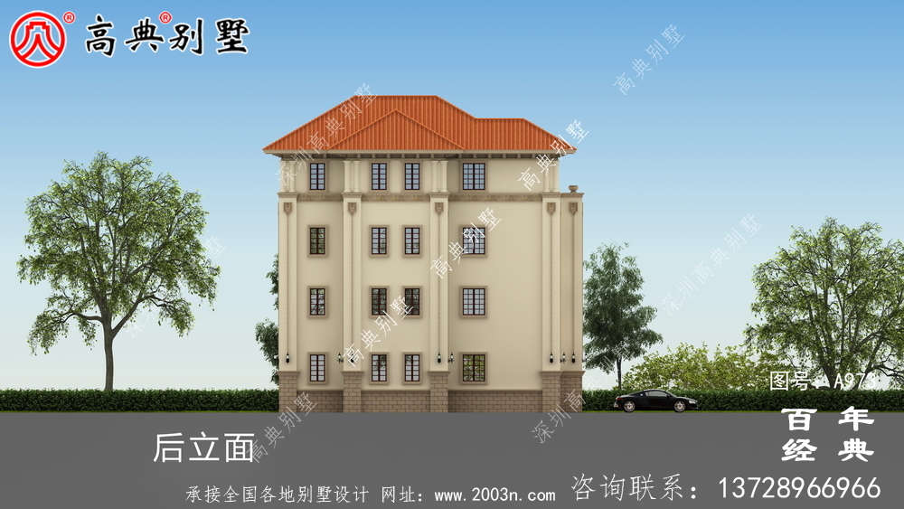 歐式四層獨棟別墅設(shè)計圖紙及效果圖_四層鄉(xiāng)村住宅設(shè)計圖