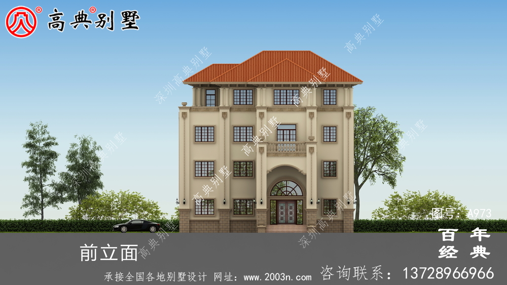 歐式四層獨棟別墅設(shè)計圖紙及效果圖_四層鄉(xiāng)村住宅設(shè)計圖