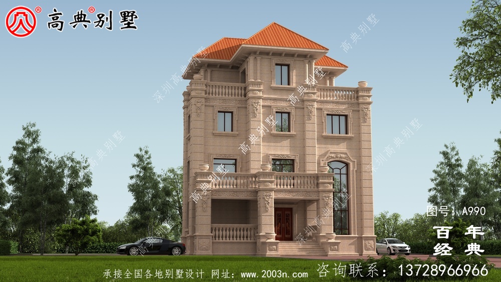 歐式四層復式豪華別墅設計整套工程圖紙_四層別墅設計圖紙