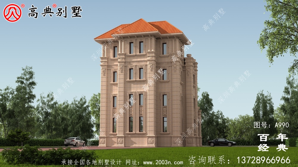 歐式四層復式豪華別墅設計整套工程圖紙_四層別墅設計圖紙