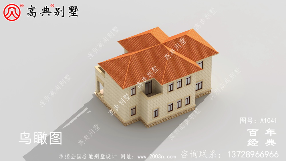 新农村建设简易二层别墅设计图纸及效果图_双层建造房屋设计图