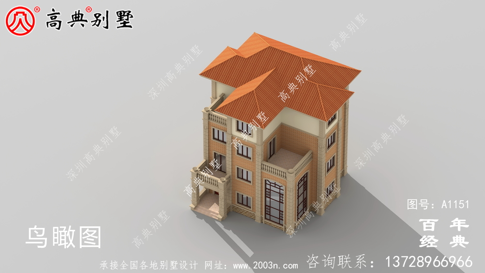 典雅复式四层欧式别墅外观设计效果图_乡村四层别墅设计图纸