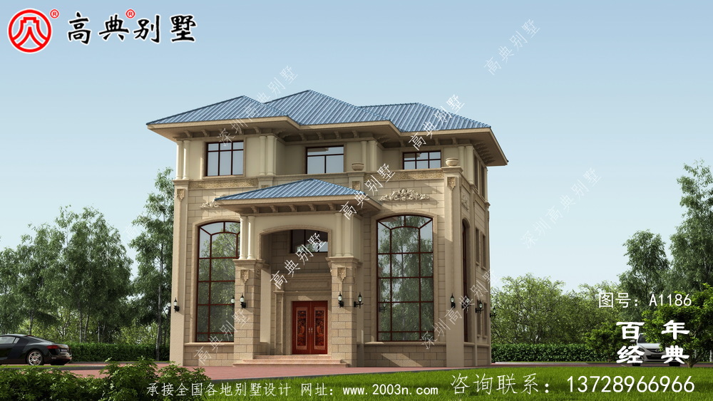 复式精致三层欧式别墅外观效果图与施工图设计_农村三层别墅设计图 复式精致三层欧式别墅外观效果图与施工图设计_农村三层别墅设计图