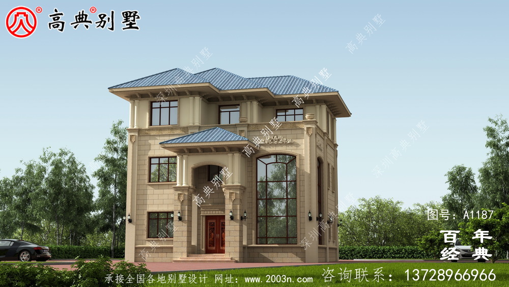 复式沉稳欧式三层别墅外观效果图_农村三层别墅设计图 复式沉稳欧式三层别墅外观效果图_农村三层别墅设计图