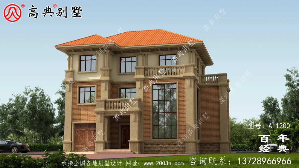复式四层农村别墅外观效果图与施工图设计_农村四层别墅设计图 复式四层农村别墅外观效果图与施工图设计_农村四层别墅设计图