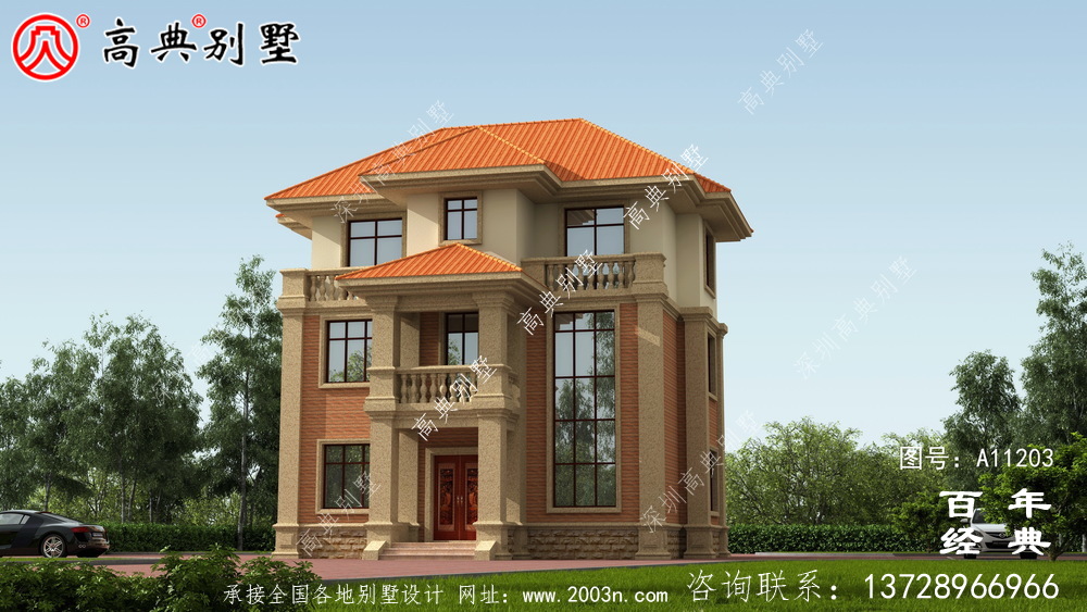 欧式三层复式别墅设计图纸_农村三层别墅设计图