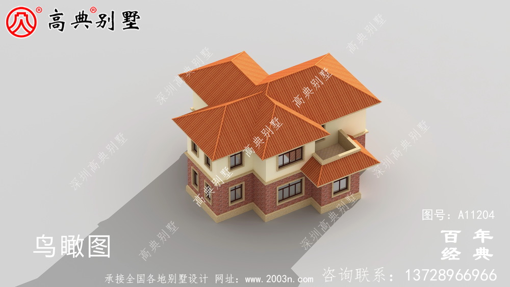 两层欧式小别墅外观世纪效果图及施工图设计_两层别墅设计图