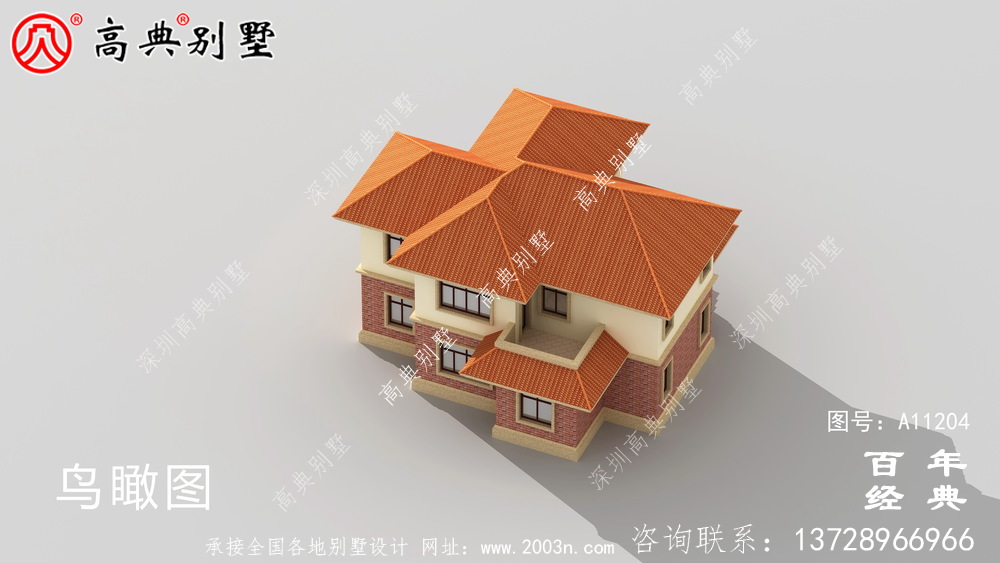 两层欧式小别墅外观世纪效果图及施工图设计_两层别墅设计图