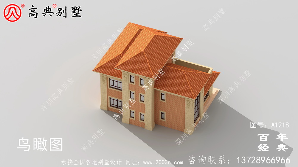 庄严复式三层欧式别墅外观设计效果图_乡村三层别墅设计图纸