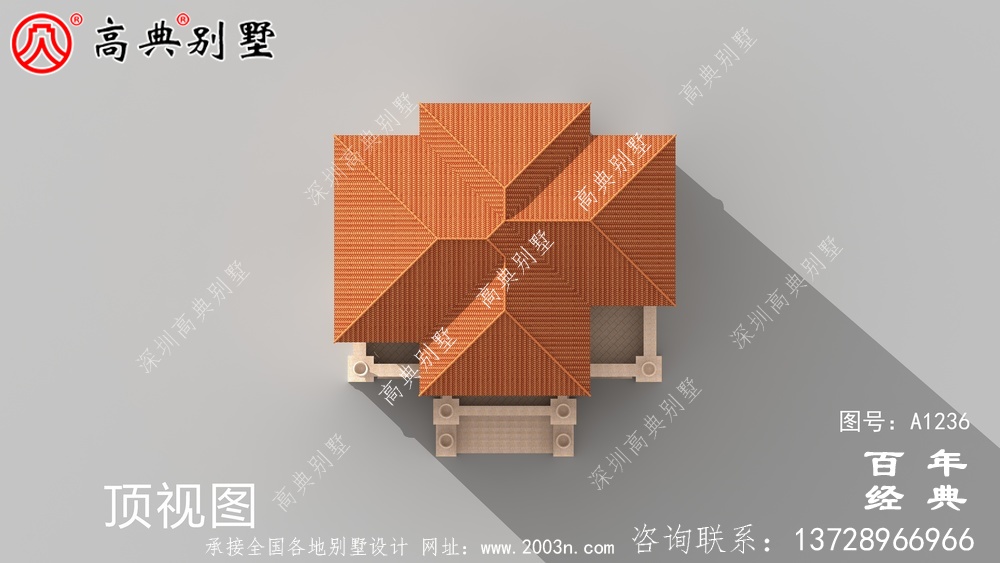 欧式古典三层带阳台别墅设计工程图纸_三层别墅图纸