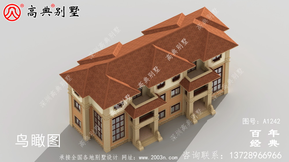 高檔大氣復式三層歐式雙拼大別墅設計效果圖_別墅設計圖紙