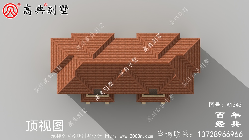 高檔大氣復式三層歐式雙拼大別墅設計效果圖_別墅設計圖紙